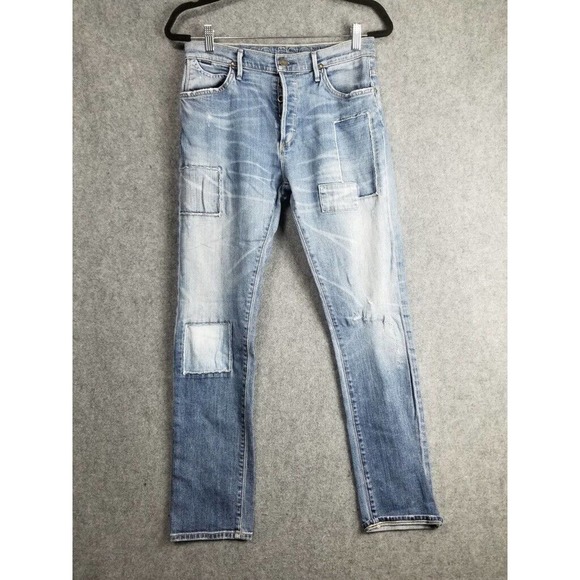 Goldsign Jeans Women's Size 27 Blue Medium Wash Button Fly Stretch Straight Leg - Picture 1 of 16